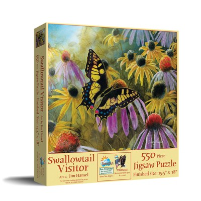 SUNSOUT Swallowtail Visitor 550-Piece Jigsaw Puzzle - Art By Jim Hansel, 15.5x18 Inches, Made In USA - View #4
