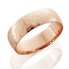 Pompeii3 7mm 14K Rose Gold High Polished Hammered Mens Wedding Band - 2 of 3