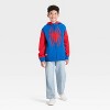Boys' Marvel Spider-Man Hooded Character Full Zip Sweatshirt - Royal Blue/Red - 4 of 4