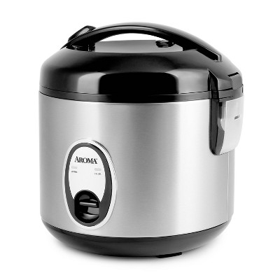Stainless Steel 8-Cup Electric Rice Cooker with Steamer