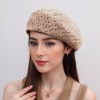 Anna-Kaci Women's Lightweight Crochet Beret Hat with Open Knit Design and Soft Slouchy Fit - 2 of 4