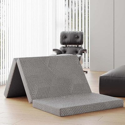 BAFODE Folding Mattress, 4 Inch CertiPUR-US Certified Memory Foam Twin XL Foldable Camping Mattress with Washable Cover, 80"¡Á38"¡Á4", Grey