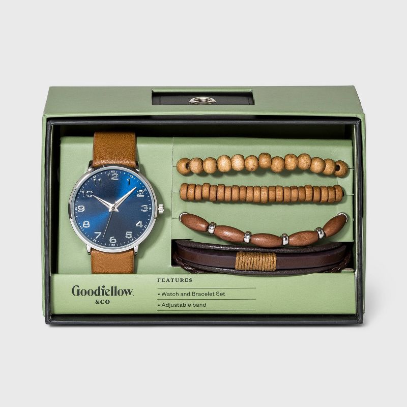 Men&#39;s Watch Set with Accessories - Goodfellow &#38; Co&#8482; Tan/Blue, 2 of 3