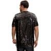 Lars Amadeus Men's Short Sleeve Round Neck Regular Fit Party Club Sparkly Disco Sequin T-Shirt - 3 of 4
