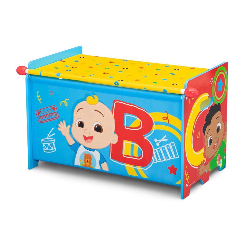 Delta Children CoComelon Toy Box with Retractable Fabric Top - Blue, 6 of 9