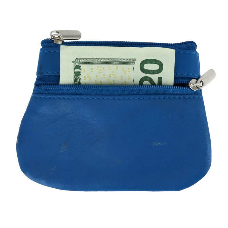 CTM Leather Zipper Coin Pouch Wallet, 3 of 6