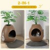 LunaLulinlk Brown upgraded version artificial plant cat litter box with deodorizing scoop - 4 of 4