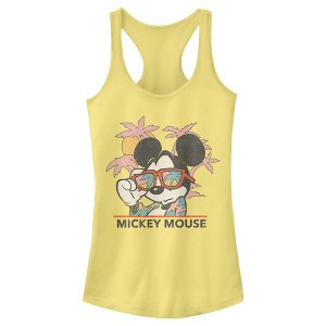 Juniors Womens Mickey & Friends Beach Ready Mickey Mouse Racerback Tank Top - 1 of 4