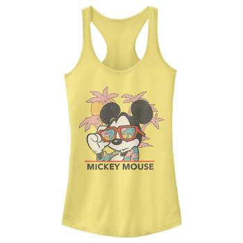 Juniors Womens Mickey & Friends Beach Ready Mickey Mouse Racerback Tank Top