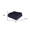 HomeRoots King Navy Blue Cotton Woven Chevron Blanket - 3 of 4