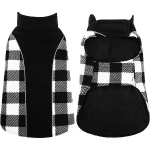 Dog Winter Coat, Reversible Waterproof Dog Jacket with Reflective Strip, Warm Dogs Fleece Vest Adjustable Plaid Christmas Doggy Cold Weather Clothes - 1 of 4