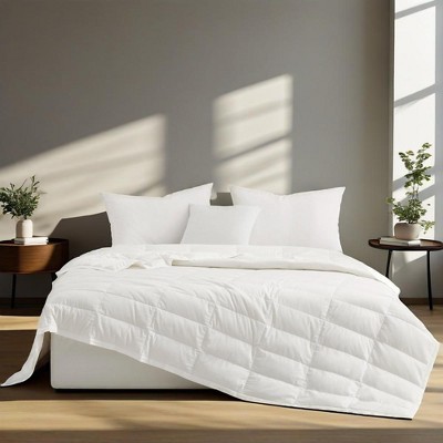 Puredown Lightweight Cooling Lyocell White Down Blanket, Tencel Comforter for Summer
