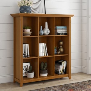 TOAOTBNBO 3 Tier Modern Bookcase, Display Bookshelves with 9 Cube Storage Cabinet, Wood Book Shelf for Living Room, Light Brown - 1 of 4
