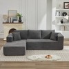 106" Corduroy Upholstery L-Shaped Cloud Modular Sectional Sofa with Left Chaise and Pillows, All-Foam Compression Design - 3 of 4