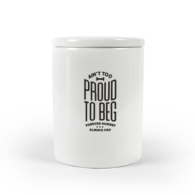 Fred Howligans Ceramic Treat Jar, Wax-Resist Airtight Stoneware Pet Treat Container with Silicone Seal for Storing Dog Snacks, Cat Treats, Cookies