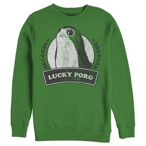 Men's Star Wars The Last Jedi St. Patrick's Day Lucky Porg Sweatshirt - 1 of 4