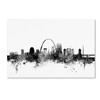 Trademark Fine Art -Michael Tompsett 'St Louis Missouri Skyline B&W' Matted Framed Art - 2 of 3