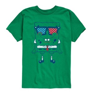 Boys' - SpongeBob SquarePants - Flag Fill Sunglasses Short Sleeve Graphic T-Shirt - 1 of 4