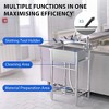 24"x20"x41" Stainless Steel Single Bowl Kitchen Prep and Utility Sink With Shelve And Faucet - 3 of 4