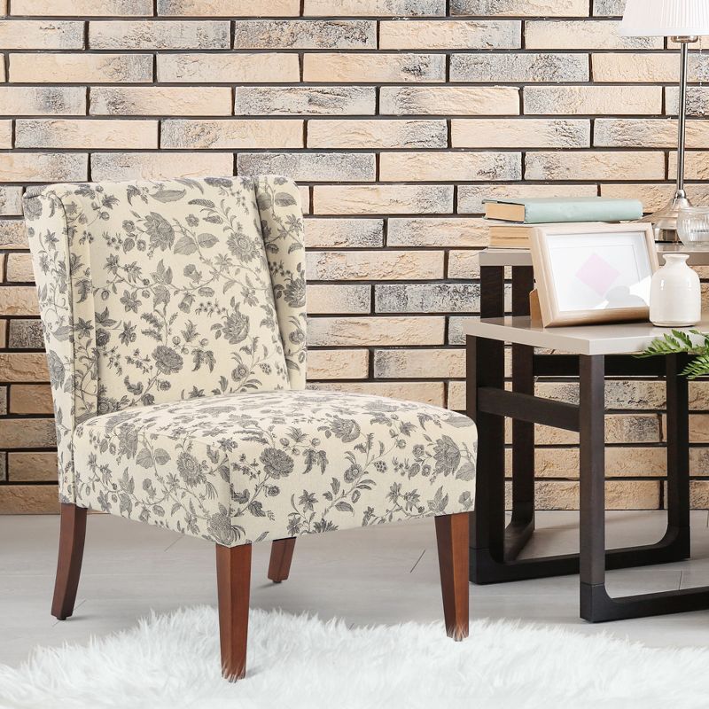 HomCom Upholstered Armless Accent Chair Leisure Side Chair with Wingback Design, 1 of 10