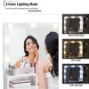 Vanity Table With Led Mirror, Light Adjustable Brightness, Dressing Table, Upholstered Stool Set, Wooden Makeup Table With Drawers And Storage - 3 of 4