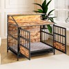 Gulches Brown Multi-Function Dog Crate Furniture with Storage and Double Doors - 4 of 4