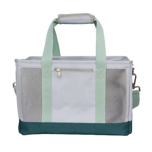 Pawhut 39 Portable Soft-sided Pet Cat Carrier With Divider, Two  Compartments, Soft Cushions, & Storage Bag : Target