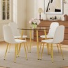 5-Piece Dining Set with Glass Table and 4 Armless Chairs - 3 of 4