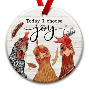 Chicken Christmas Hanging Ornaments, Rooster Gifts for Farmer, Girl, Women & Chicken Lovers - 1 of 4