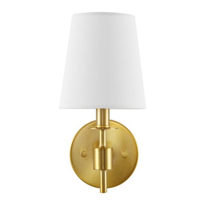 Dalany 7" Brass and White Wall Sconce Set