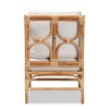 bali & pari Brandon Fabric Upholstered and Button Tufted Armchair Black/Gold: Modern Rattan Frame, No Assembly Required - 4 of 4