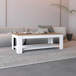 Coffee Table with Open Storage Shelf and Modern Design for Living Room, Lounge Area, or Home Office - 1 of 4
