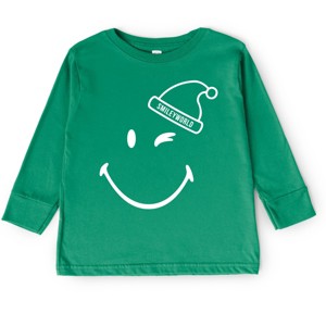 SmileyWorld Santa Hat Outline - Toddler Long Sleeve Graphic Tee and Youth Long Sleeve Graphic T-Shirt - 1 of 3