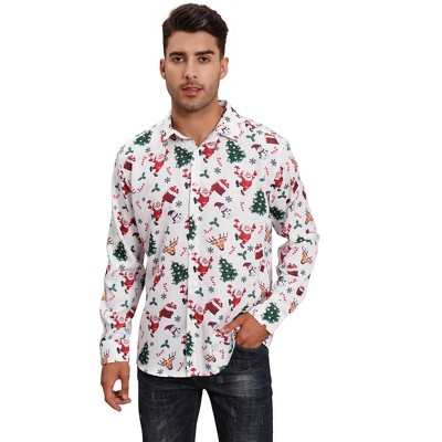 Men's Hawaiian Floral Shirts Summer Party Casual Basic Button Shirt Tropical Christmas Holiday Beach Shirts