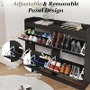 Large Rattan Shoe Cabinet with 4 Flip Drawers, Narrow Freestanding Shoe Organizer with Wooden Legs - 4 of 4