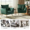 Set of 2 Jonat Contemporary Velvet Wooden Upholstered Armchair with Metal Legs for Bedroom and Living Room | ARTFUL LIVING DESIGN - 3 of 4