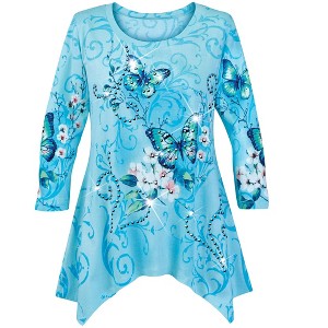Collections Etc Butterfly Flurry Tunic - 1 of 4