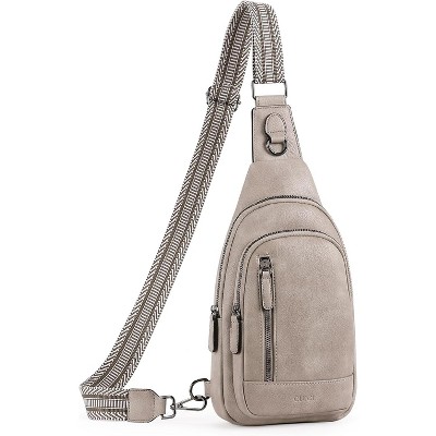 Leather Crossbody Bag for Women & Men, Adjustable Sling Backpack Purse, Multipurpose Daypack