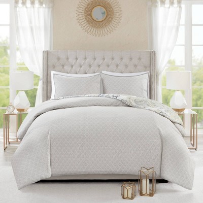 King/Cal King Yellow Cotton Floral Reversible Duvet Set
