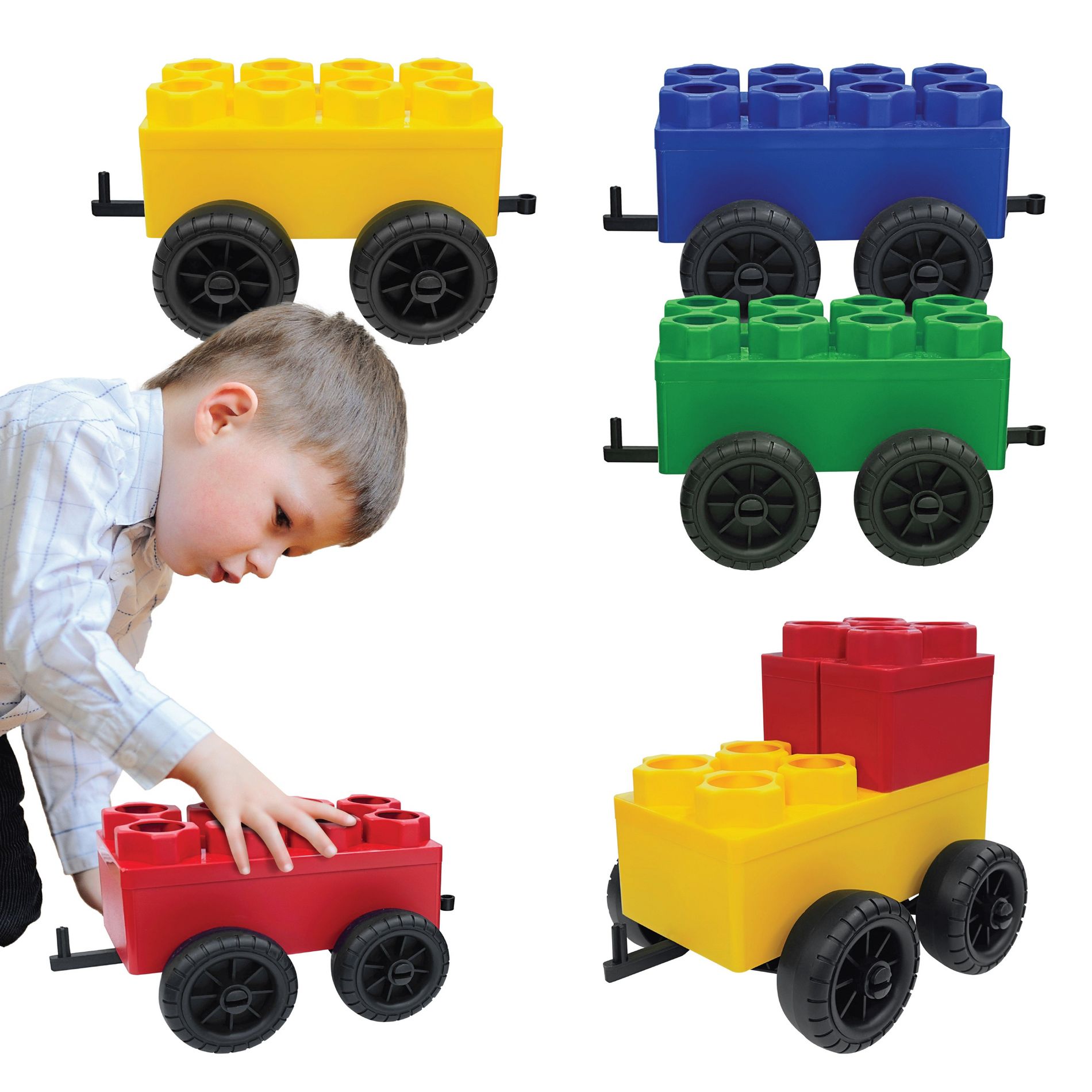 Jumbo Building Biggo Blocks - 5 Car Kits - Conductor Train Set