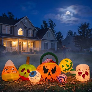 8FT Inflatable Pumpkin Ghost Scene – Perfect for Yard, Garden or Front ...