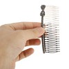 Unique Bargains Women's Rhinestone Bow Tie Hair Insert Comb Black 1 Pc - 3 of 3