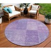 Lavender And Purple Patchwork Washable Indoor Outdoor Area Rug - 2 of 4