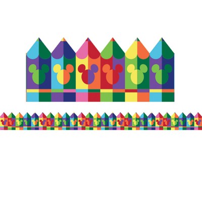 Eureka Geo Mickey Pencils Extra Wide Deco Trim, 37 Feet (Pack of 6)