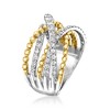 Ross-Simons 1.00 ct. t.w. Lab-Grown Diamond Highway Ring in Sterling Silver and 18kt Gold Over Sterling Size 8 - 3 of 4