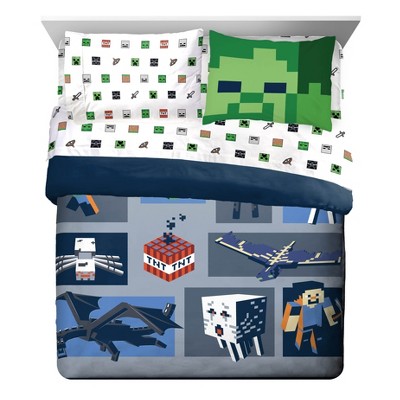 Microsoft Minecraft Children Fitted Sheet Set Single Double 