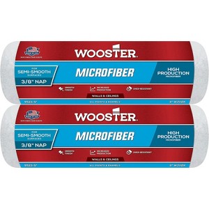 Wooster Genuine 9" Microfiber 3/8" Nap Roller Cover 2-Pack, R523-9-2PK - 1 of 1