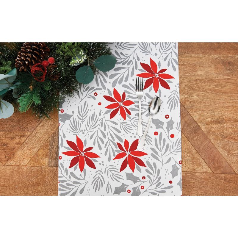 C&F Home Poinsettia Christmas Printed Christmas Winter Table Runner, 2 of 8