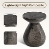 HDZNVF Modern Gray Mushroom Side Table with Imitation Wood Grain - 2 of 4