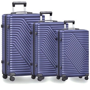 SUGIFT 3-Piece Luggage Set in Dark Blue with TSA Lock - 1 of 4